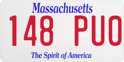 MA license plate 148PU0