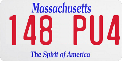 MA license plate 148PU4