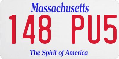 MA license plate 148PU5