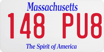 MA license plate 148PU8