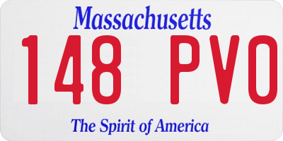 MA license plate 148PV0