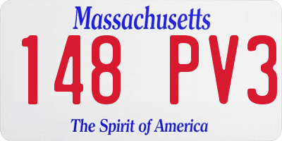 MA license plate 148PV3