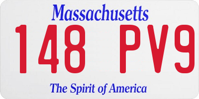 MA license plate 148PV9