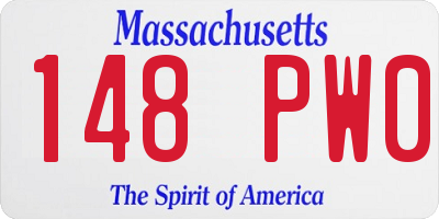MA license plate 148PW0