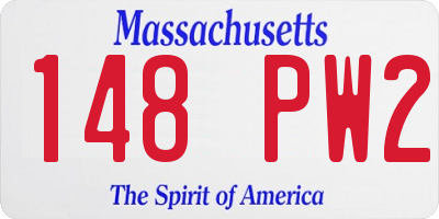 MA license plate 148PW2