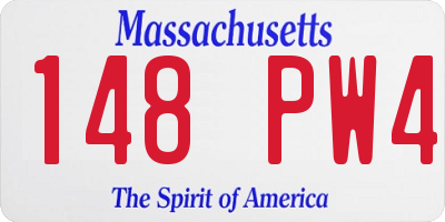 MA license plate 148PW4