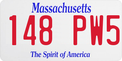 MA license plate 148PW5