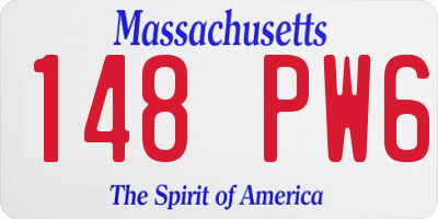 MA license plate 148PW6