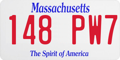 MA license plate 148PW7