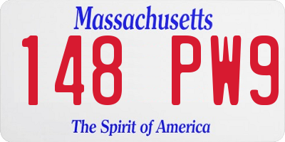 MA license plate 148PW9