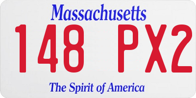 MA license plate 148PX2