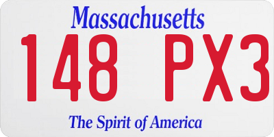 MA license plate 148PX3