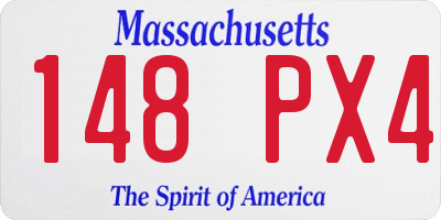 MA license plate 148PX4