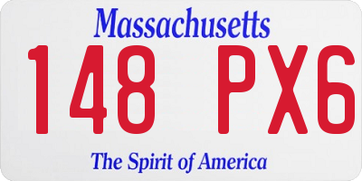 MA license plate 148PX6