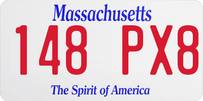 MA license plate 148PX8