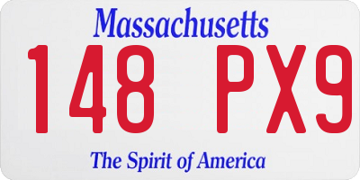 MA license plate 148PX9