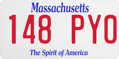MA license plate 148PY0