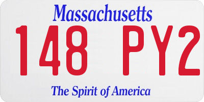 MA license plate 148PY2