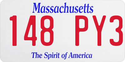 MA license plate 148PY3
