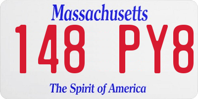 MA license plate 148PY8