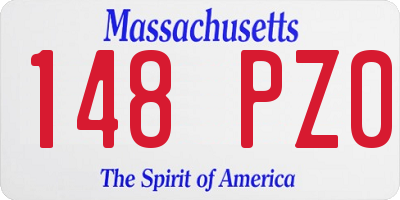 MA license plate 148PZ0