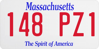 MA license plate 148PZ1