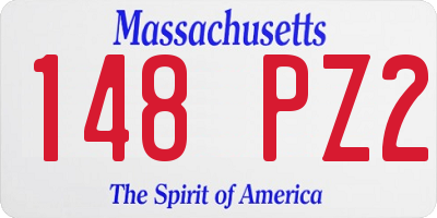 MA license plate 148PZ2
