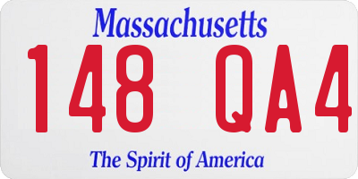MA license plate 148QA4