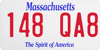 MA license plate 148QA8