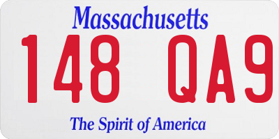MA license plate 148QA9