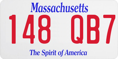 MA license plate 148QB7