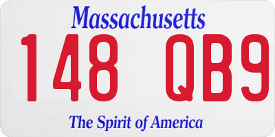 MA license plate 148QB9
