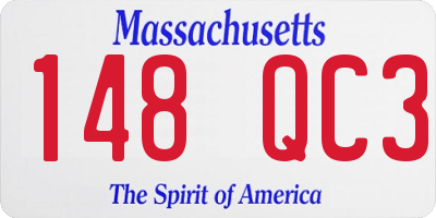 MA license plate 148QC3