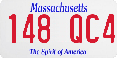 MA license plate 148QC4