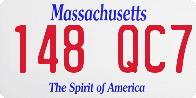 MA license plate 148QC7
