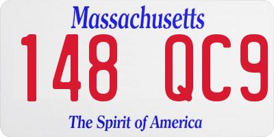 MA license plate 148QC9