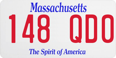 MA license plate 148QD0