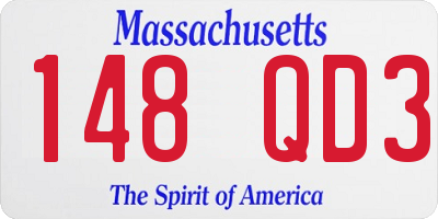 MA license plate 148QD3