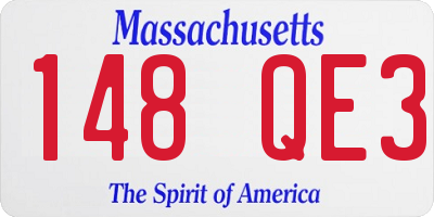 MA license plate 148QE3
