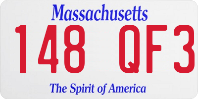 MA license plate 148QF3