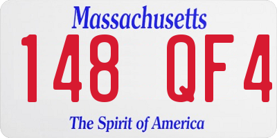 MA license plate 148QF4