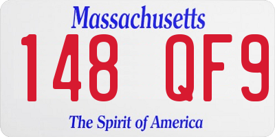 MA license plate 148QF9