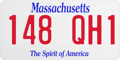 MA license plate 148QH1