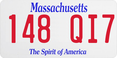 MA license plate 148QI7