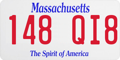 MA license plate 148QI8
