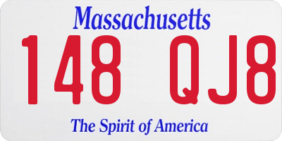 MA license plate 148QJ8