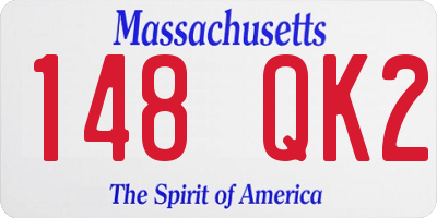 MA license plate 148QK2