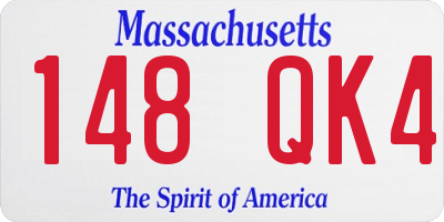 MA license plate 148QK4