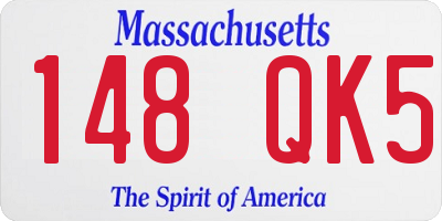 MA license plate 148QK5