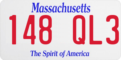 MA license plate 148QL3